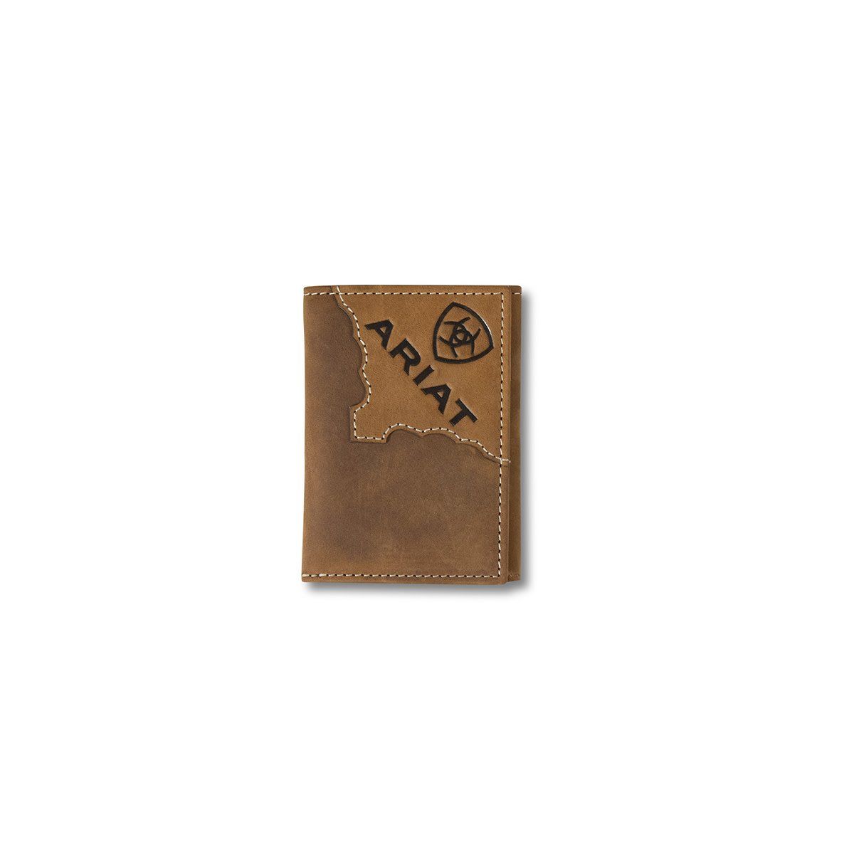 Ariat Trifold Wallet Two Tone Leaher Medium Brown A3552744