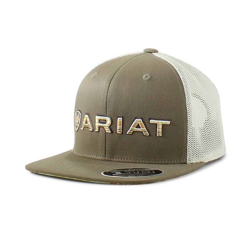 ARIAT MENS FLEXFIT 110 CAP LOGO DARK GREEN A300071019