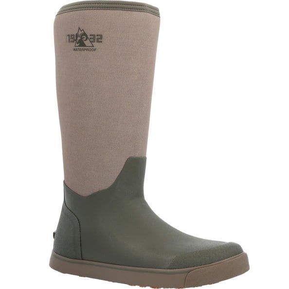 ROCKY DRY-STRIKE WATERPROOF BROWN & GREEN 16" DECK BOOT- RKS0569, Size: 4M