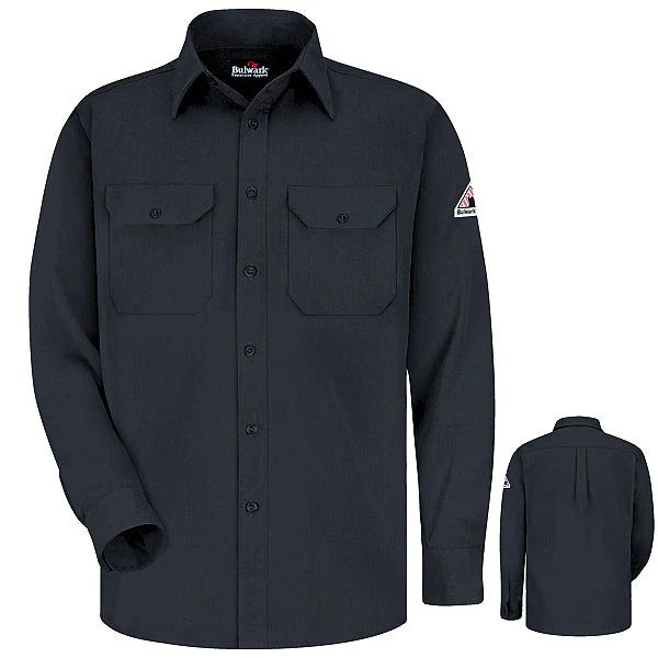 BULWARK 5.8 OZ DRESS UNIFORM SHIRT, Color: ***NAVY- SMU4NV RG, Size: 3X-LARGE