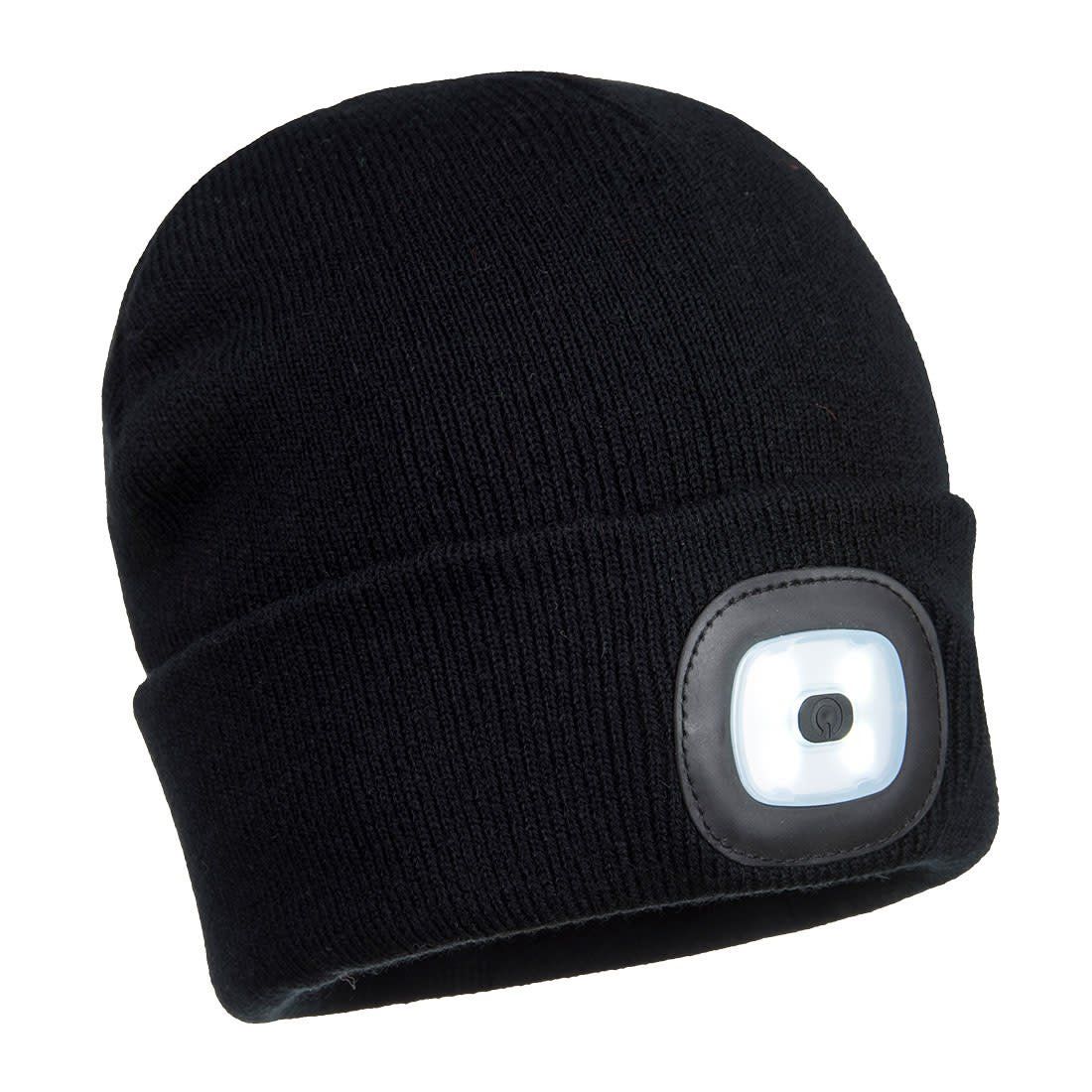 PORTWEST Junior Beanie LED Headlight, Size: B027BKR- BLACK
