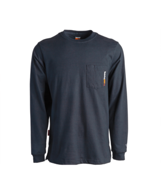 TIMBERLAND FR COTTON CORE POCKET LOGO LS T-SHIRT TB0A23PF, Color: BLACK, Size: 2XT
