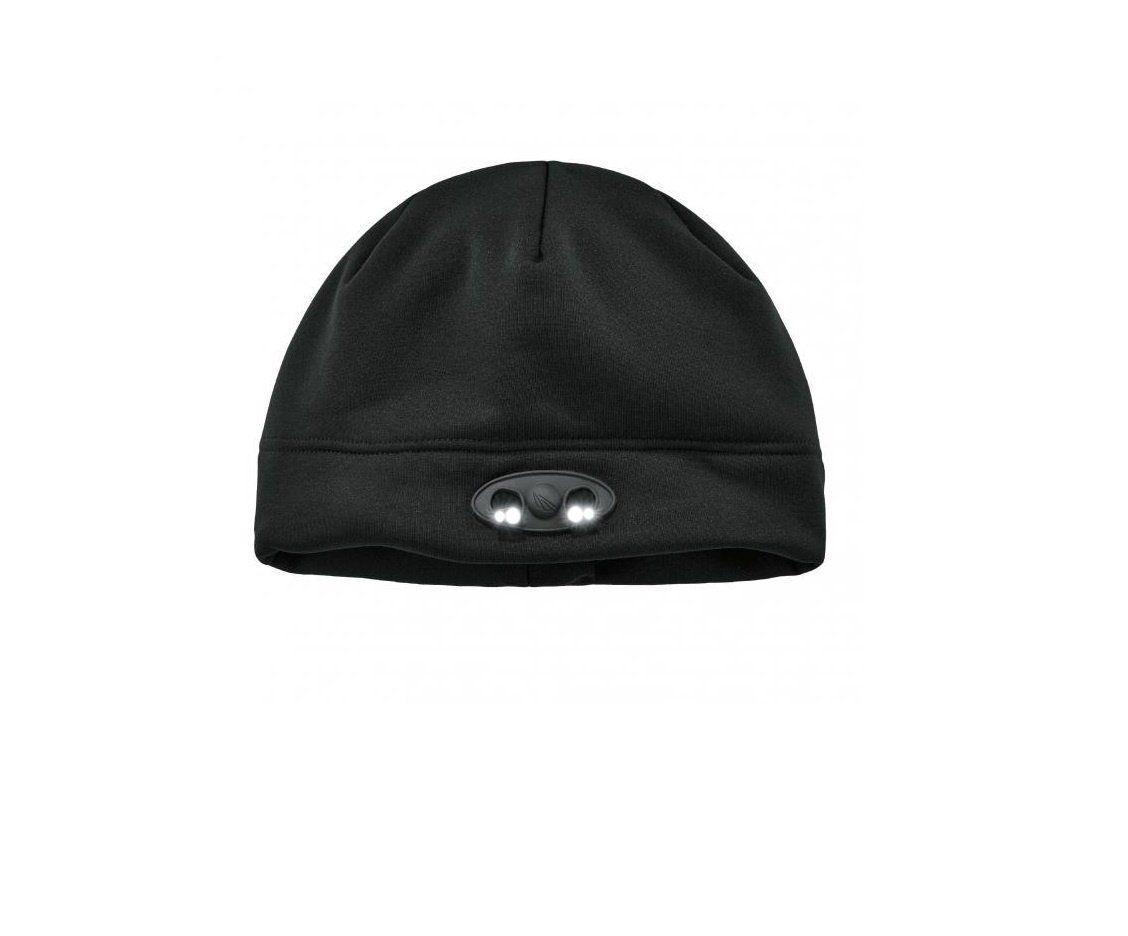 ERGODYNE N-Ferno 6804 Skull Cap Winter Hat with LED Lights, Size: BLACK