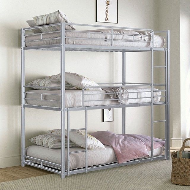 Felgu Silver Triple Twin Metal Bunkbed (FM-BK909SV-T-1-2)