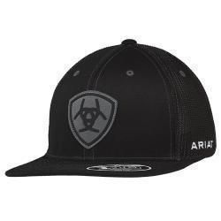 ARIAT MENS FLEXFIT 110 SNAP BACK SUEDE PATCH BLACK A300089401