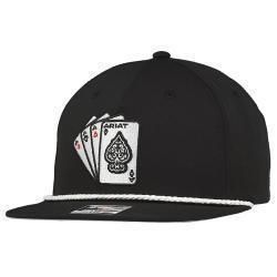 ARIAT MENS CAP R112 ACES 3D EMBROIDERED BLACK A300086901