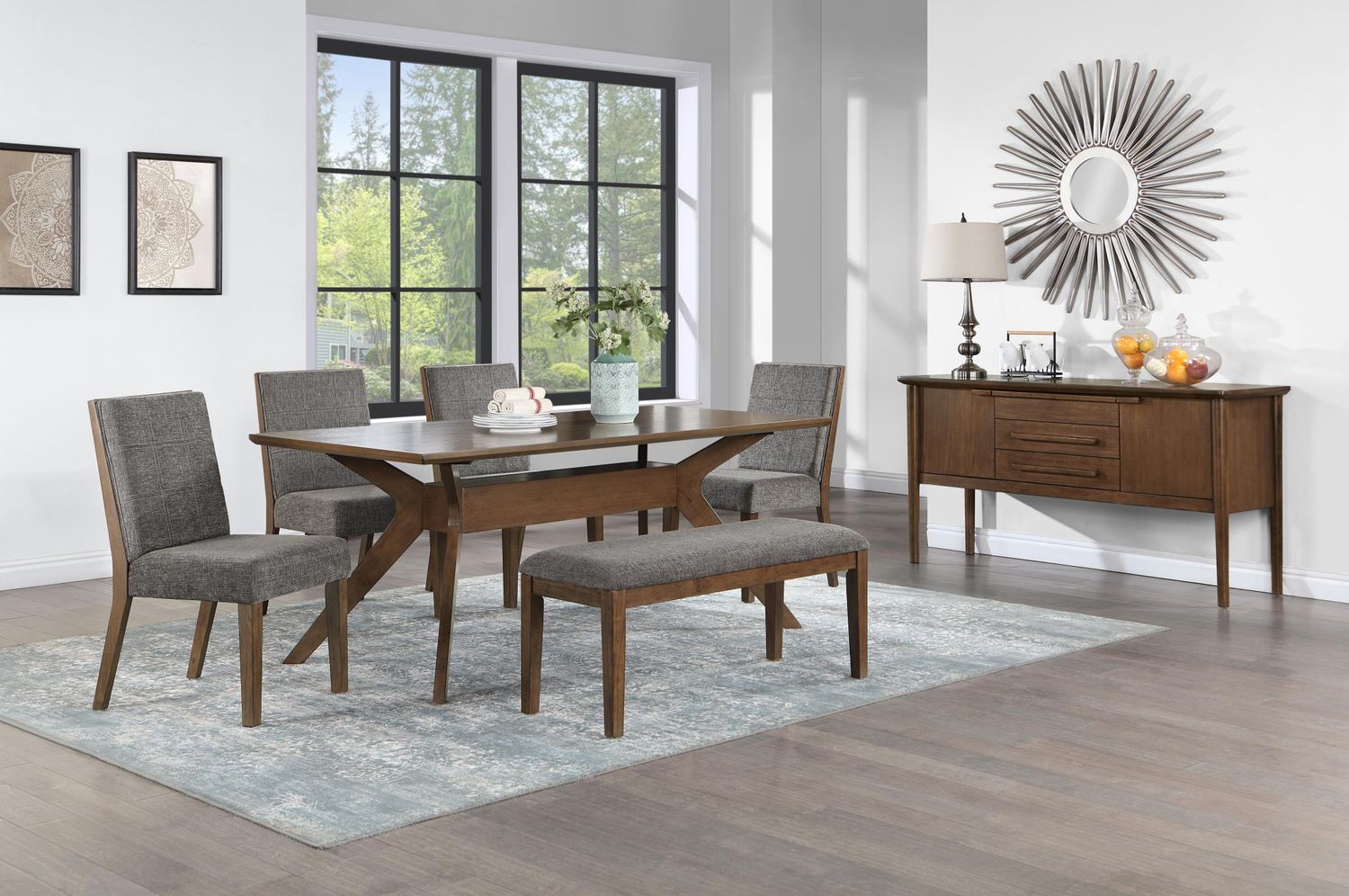 Quinn Standard Dining table w/6 Chairs (QNN500T,QNN500S)