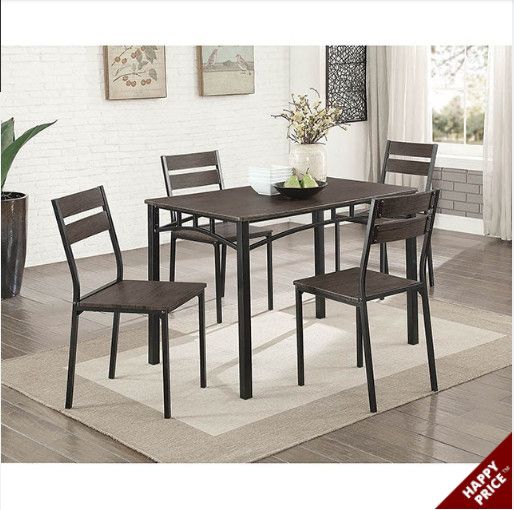 Westport Antique Brown, Black table w/4 chairs (CM3920T-5PK)