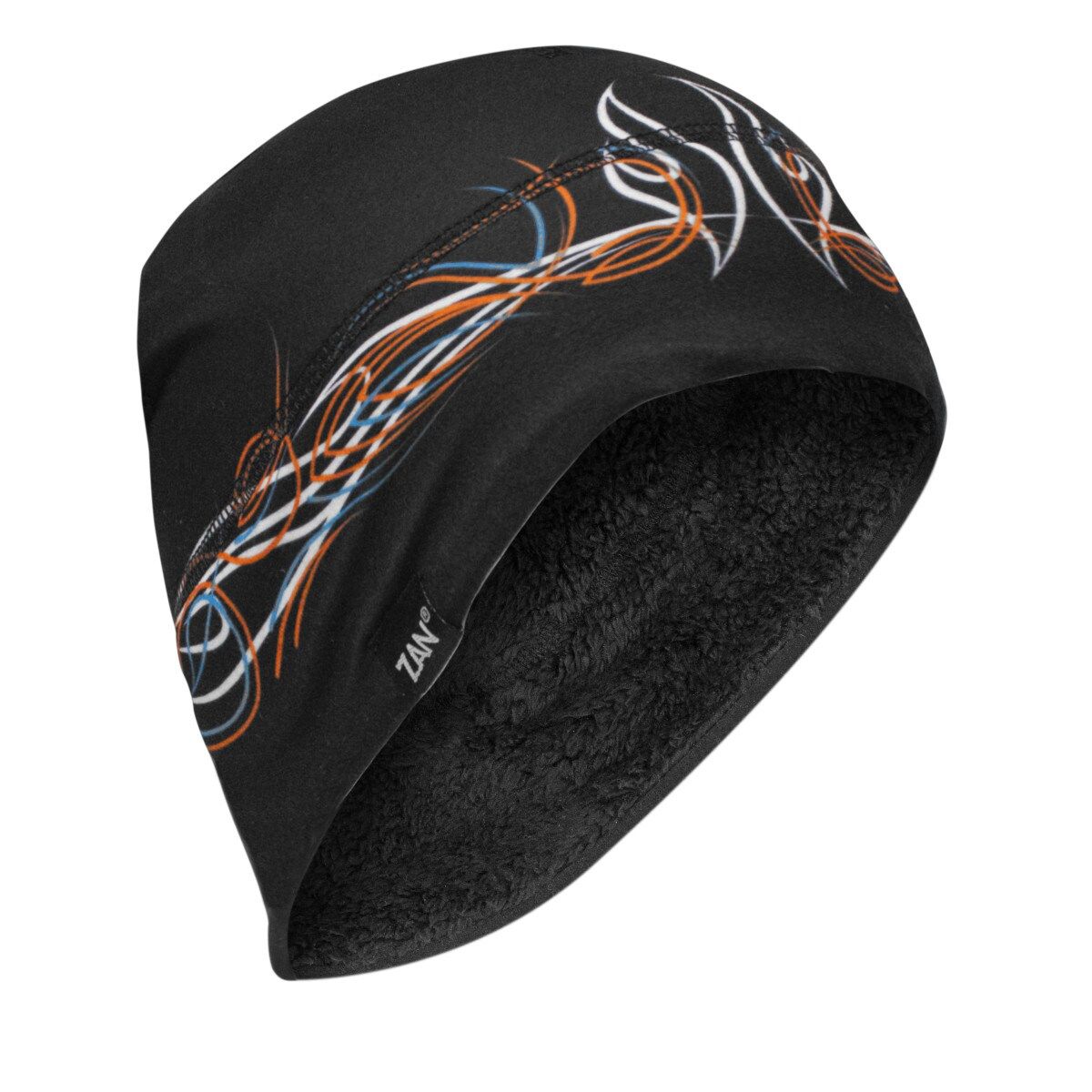 Zan® Helmet Liner/Beanie Sportflex® UPF50+ Series High Pile Fleece, Color: WHLH426 Pinstripe Flame