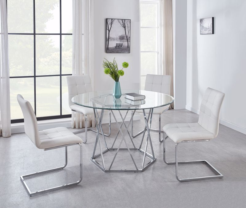 Escondido 5pc dining set in white (ED480SW5PC)