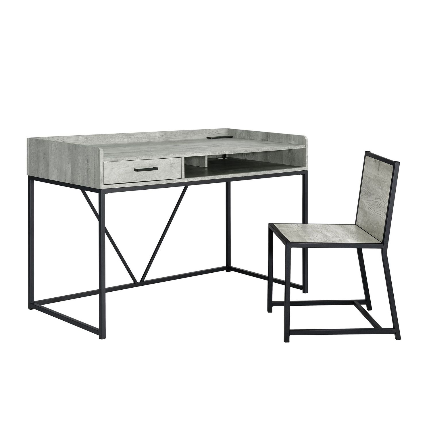 Preston Desk & Chair in Grey (CKPS300DKCH)