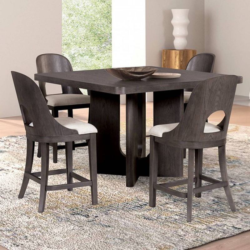 Sterling West Counter HT Gray 5PC Table Set (FM39004ES)
