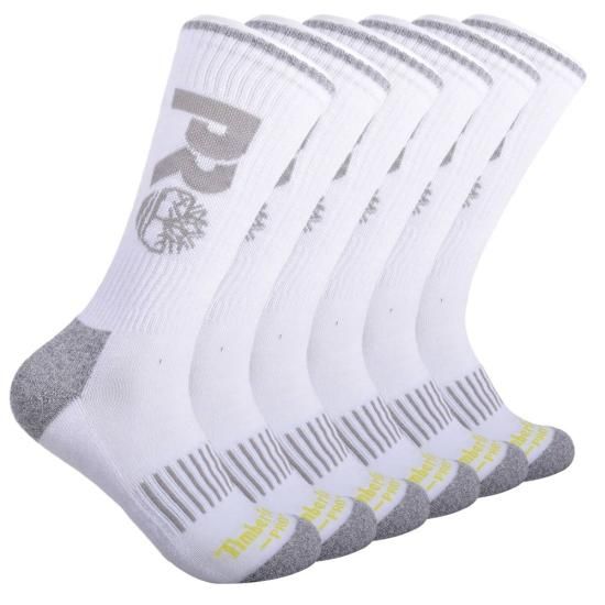 TIMBERLAND 43TB367678TB-100  XL 6PK TBL PRO TIPPED LOGO 1/2 CUSH CREW