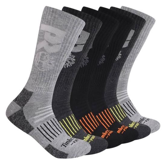 TIMBERLAND 43TB302385TB-100 LRG 6PK TBL PRO BIG LOGO 1/2 CUSH CREW