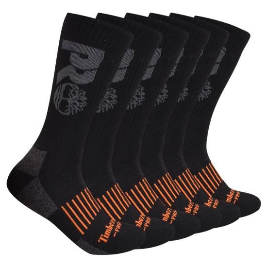 TIMBERLAND PRO 6PK BIG LOGO 1/2 CUSH CREW 43TB302385TB-001 XL