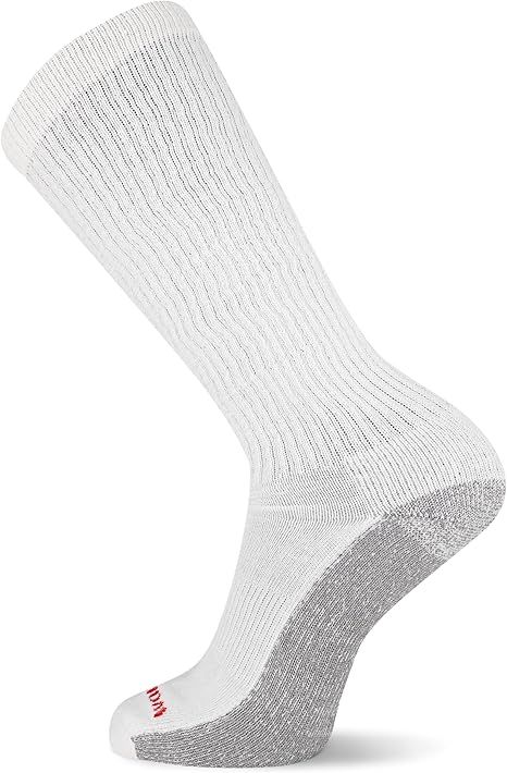 WOLVERINE COTTON COMFORT STEEL-TOE SOCK OVER THE CALF WWM40004O6, Color: WHITE, Size: L