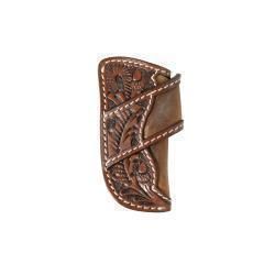 3D Knife Sheath Horizontal Hand Tooled Pattern Brown D8402402