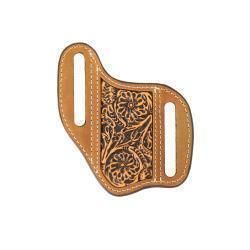 3D Knife Sheath Pancake Floral Embossing Inlay Brown D8402102