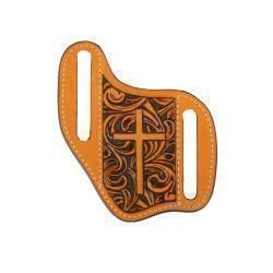 3D Knife Sheath Pancake Cross Embossed Tan D8402608