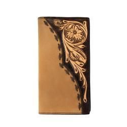 3D Mens Rodeo Style Wallet Roughout Overlay Tan D250013508