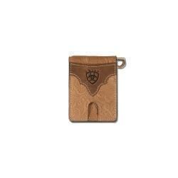 Ariat Money Clip Wallet Floral Embossed Brown A3555802