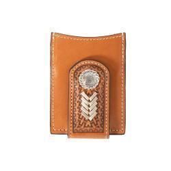 Nocona Mens Money Clip Wallet Rawhide Lace Concho Tan N500044908