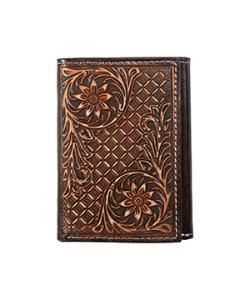Nocona Trifold Floral Corners Brown N500048002 Nocona Trifold Floral Corners Brown N500048002