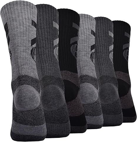 TIMBERLAND PRO 6PK BIG LOGO 1/2 CUSH CREW 43TB302385TB-M05