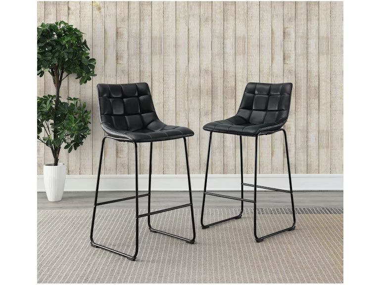 Seth 30in Distressed Black Bar Stool (BSH600BSE)