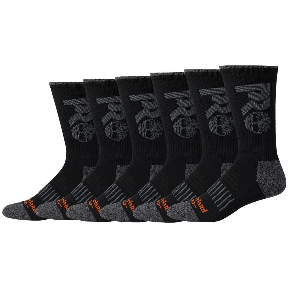 Timberland Pro 6PK Tipped Logo 1/2 Cush Crew 43TB367678TB-001 Timberland Pro 6PK Tipped Logo 1/2 Cush Crew 43TB367678TB-001