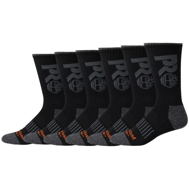 Timberland Pro 6PK Tipped Logo 1/2 Cush Crew 43TB367678TB-001