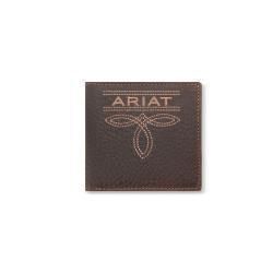 Ariat Mens Large Bifold Style Wallet Bug Stitch Brown  A3563502