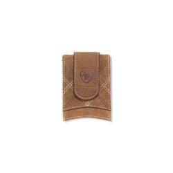 Ariat Card Case Cross Stitch Patch Medium Brown A3563244