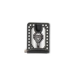 Ariat Mens Money Clip Wallet Diamon Lacing Southwestern Fabric Black A3559001