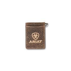 Ariat Mens Money Clip Bull Hide Ariat Logo Brown A3557902