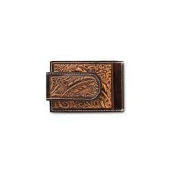 Ariat Money Clip Feather Embossed BR A3557802