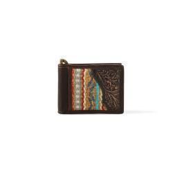 Ariat Money Clip Wallet Tooled Rug Brown  A3552102