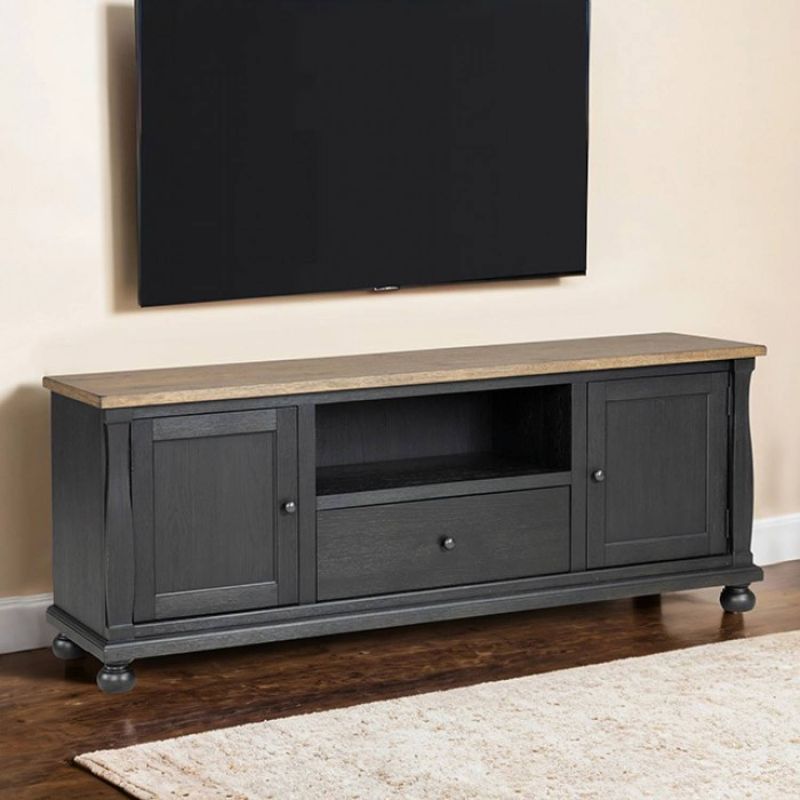 Neue Mills Weathered Black/Brown TV Console (FM40009BK-TV)
