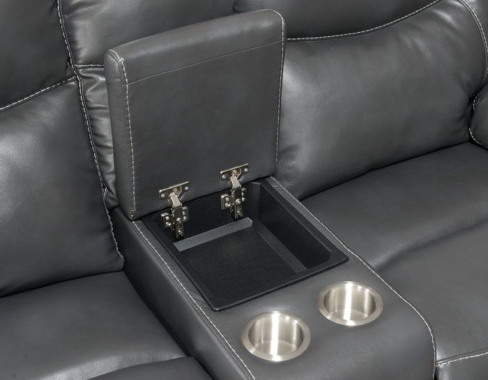 Isabella Manual Reclining Console Loveseat, Grey IS850CLG