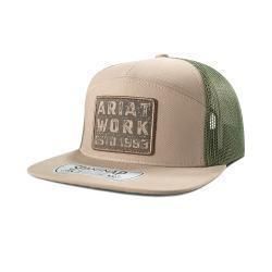 Ariat Mens Cap Snap Back 7 Panel Patch Tan A290002108