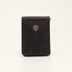 Ariat Bifold Money Clip Shield Concho Brown  A35117282