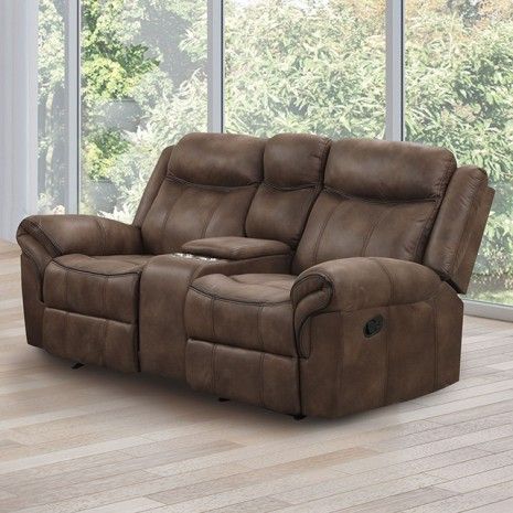 Agata Brown Manual Glider Loveseat (NX6001BR-LV)