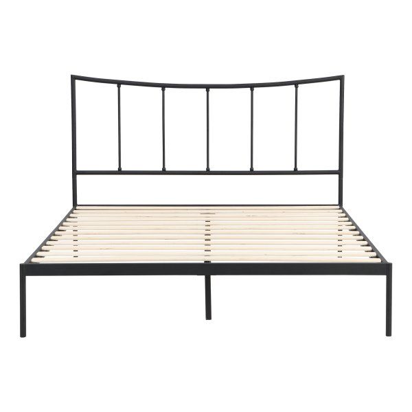 Weekender Allred, Metal Platform Bed with Scooped Vertical Bar Headboard, Queen WKXC0003MBDQQBK