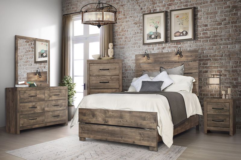 Misty Lodge Queen Bed (6303-315,B6303-335)