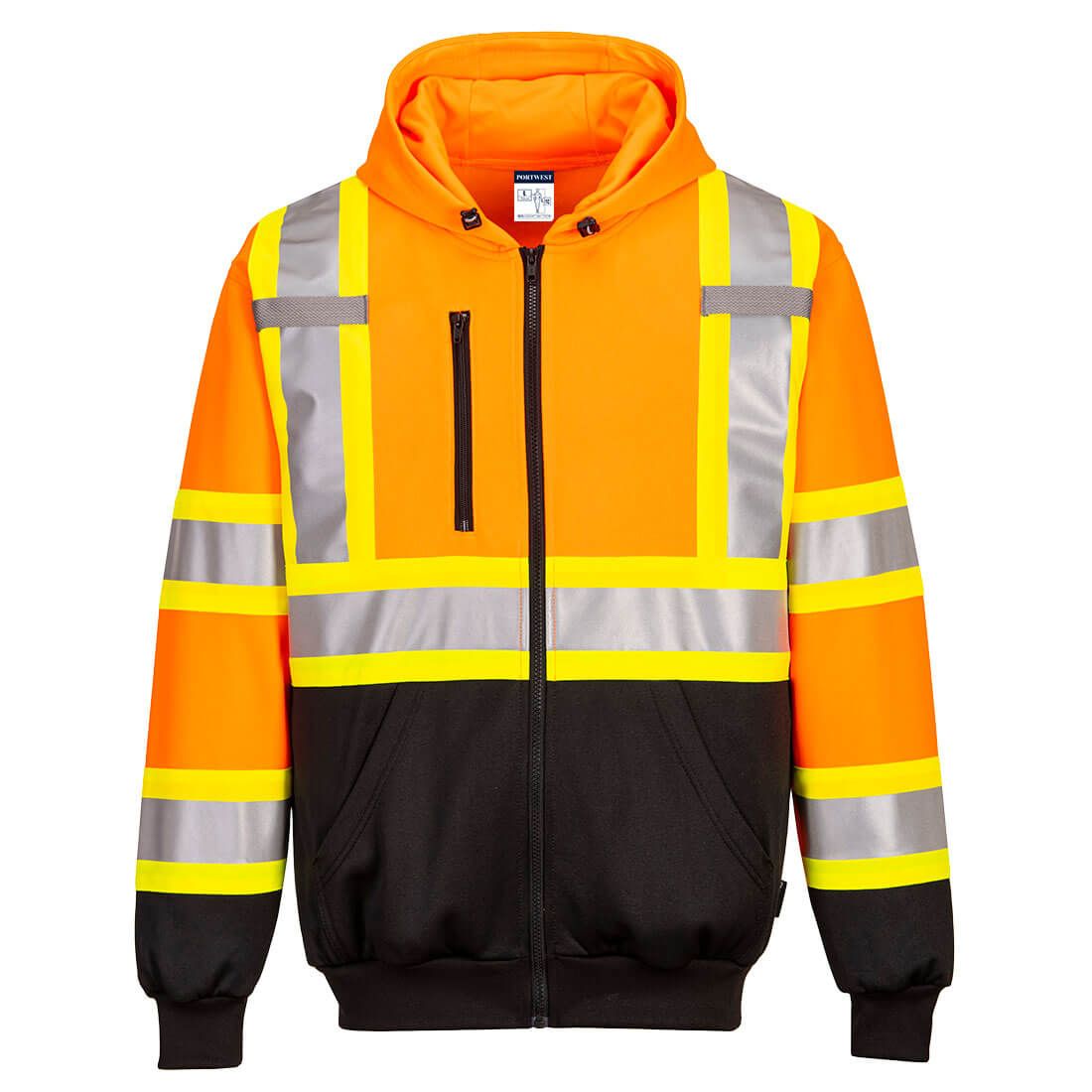 Hi-Vis X Back Contrast Tape Zipped Hoodie CA170