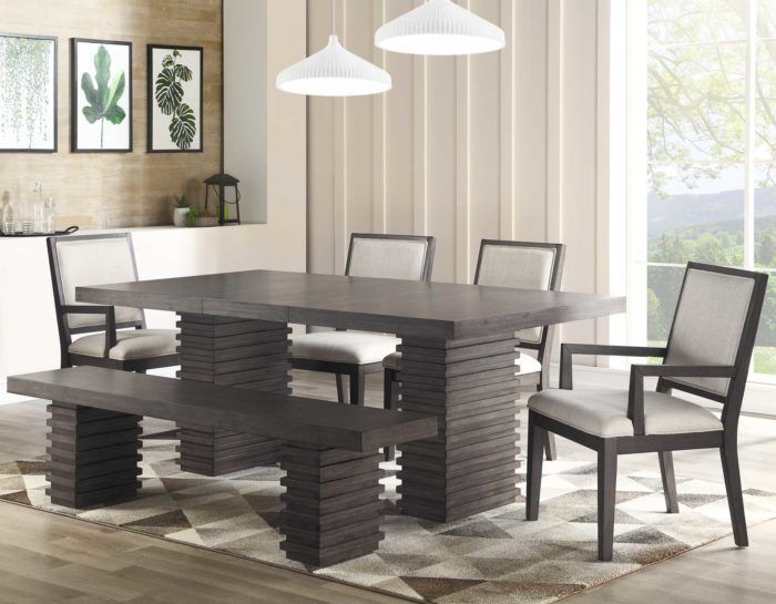 Mila 6 Piece Set (Table, Bench & 2 Arm Chairs & 2 Side Chairs) MI500
