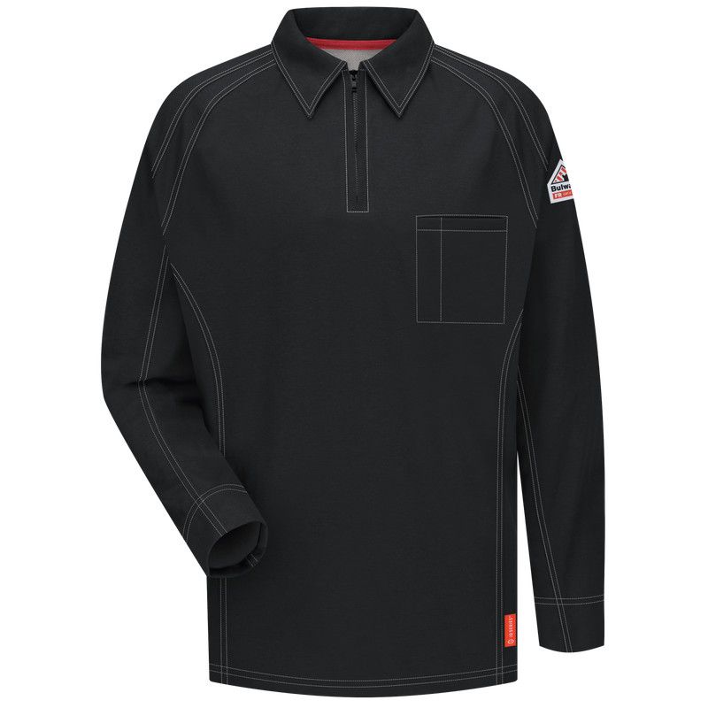 **Bulwark® iQ Series® Comfort Knit Men's FR Long Sleeve Polo Shirt QT12BK