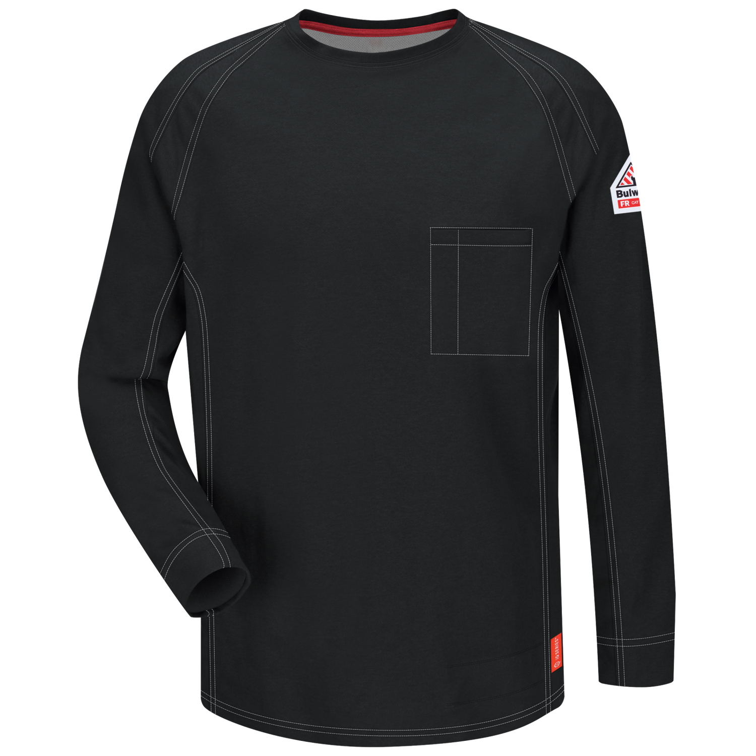 **Bulwark iQ Series® Comfort Knit Men's FR Long Sleeve T-Shirt QT32BK **Bulwark iQ Series® Comfort Knit Men's FR Long Sleeve T-Shirt QT32BK