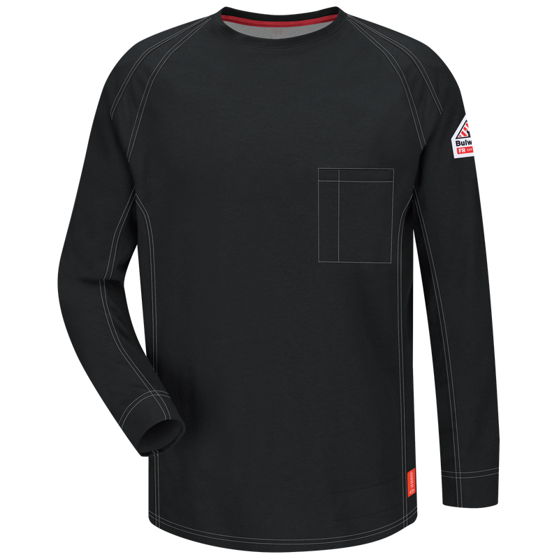 **Bulwark iQ Series® Comfort Knit Men's FR Long Sleeve T-Shirt QT32BK