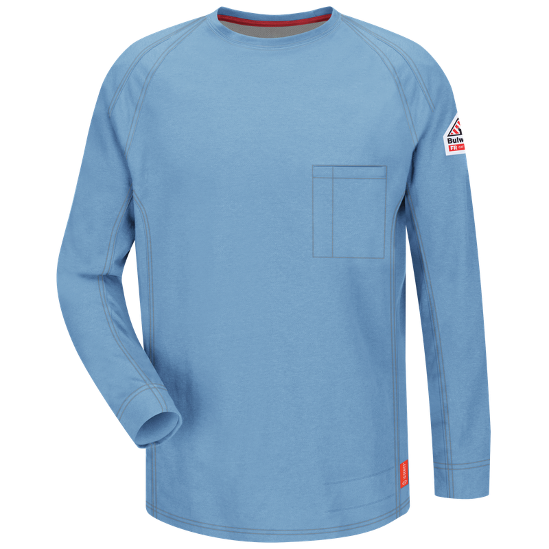 **Bulwark iQ Series® Comfort Knit Men's FR Long Sleeve T-Shirt QT32BL
